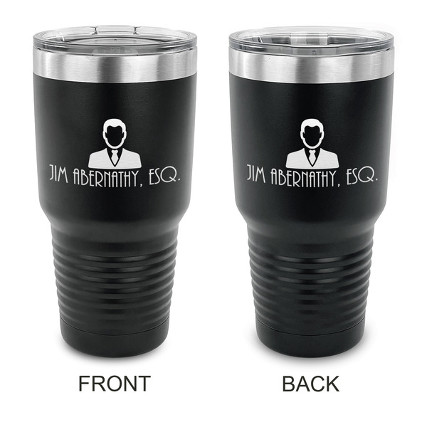 Custom Lawyer / Attorney Avatar 30 oz Stainless Steel Tumbler - Black - Double Sided (Personalized)