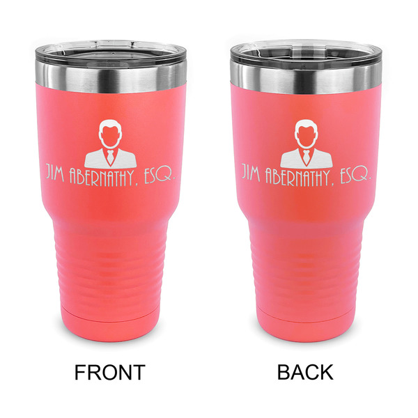 Custom Lawyer / Attorney Avatar 30 oz Stainless Steel Tumbler - Coral - Double Sided (Personalized)