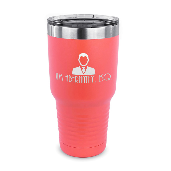 Custom Lawyer / Attorney Avatar 30 oz Stainless Steel Tumbler - Coral - Single Sided (Personalized)