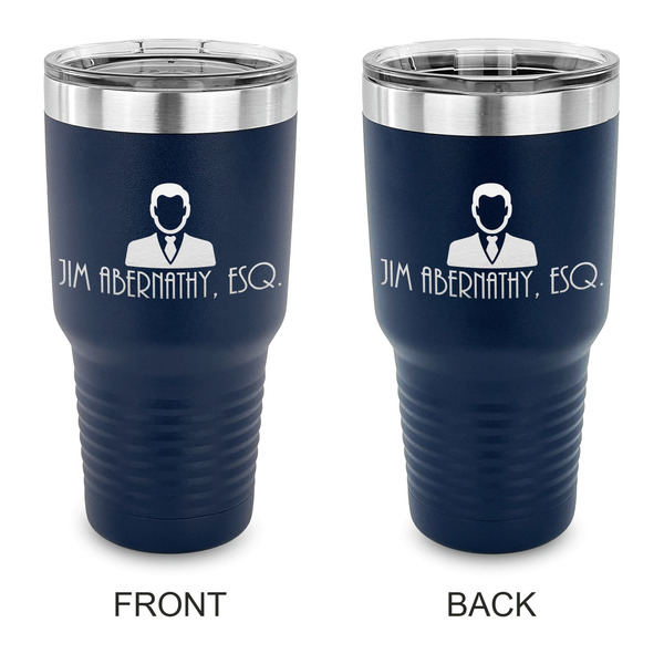 Custom Lawyer / Attorney Avatar 30 oz Stainless Steel Tumbler - Navy - Double Sided (Personalized)