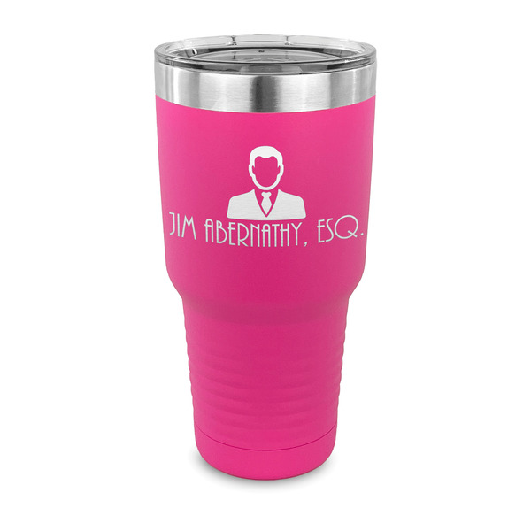 Custom Lawyer / Attorney Avatar 30 oz Stainless Steel Tumbler - Pink - Single Sided (Personalized)