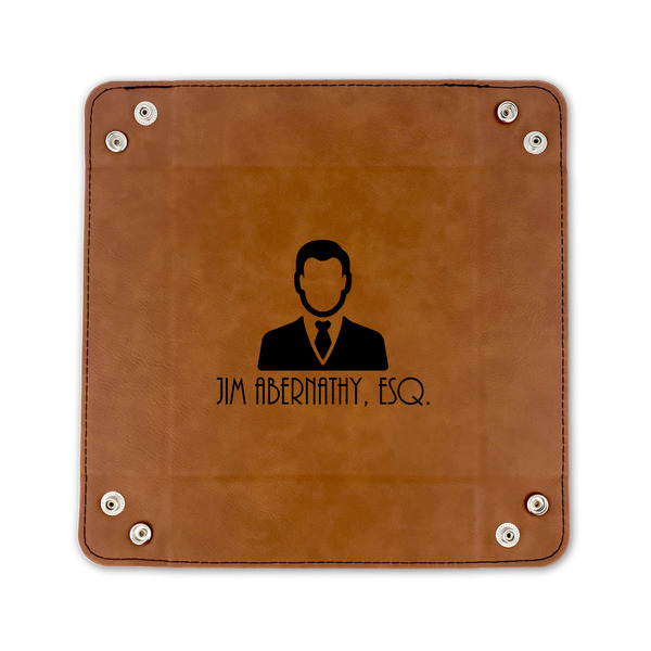 Lawyer / Attorney Avatar 6" x 6" Leatherette Snap Up Tray - FLAT FRONT