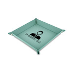 Lawyer / Attorney Avatar 6" x 6" Teal Faux Leather Valet Tray (Personalized)