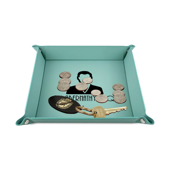 Lawyer / Attorney Avatar 6" x 6" Teal Leatherette Snap Up Tray - STYLED