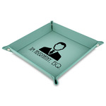 Lawyer / Attorney Avatar Faux Leather Dice Tray - 9" x 9"  - Teal (Personalized)