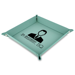 Lawyer / Attorney Avatar Faux Leather Dice Tray - 9" x 9"  - Teal (Personalized)