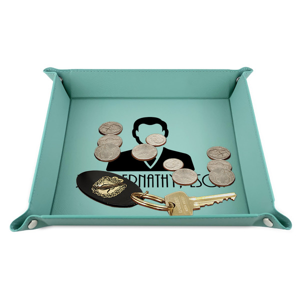 Lawyer / Attorney Avatar 9" x 9" Teal Leatherette Snap Up Tray - STYLED