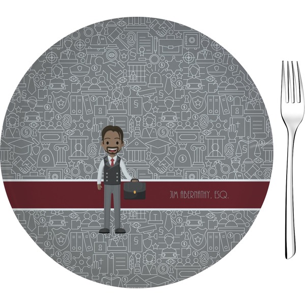 Custom Lawyer / Attorney Avatar 8" Glass Appetizer / Dessert Plates - Single or Set (Personalized)