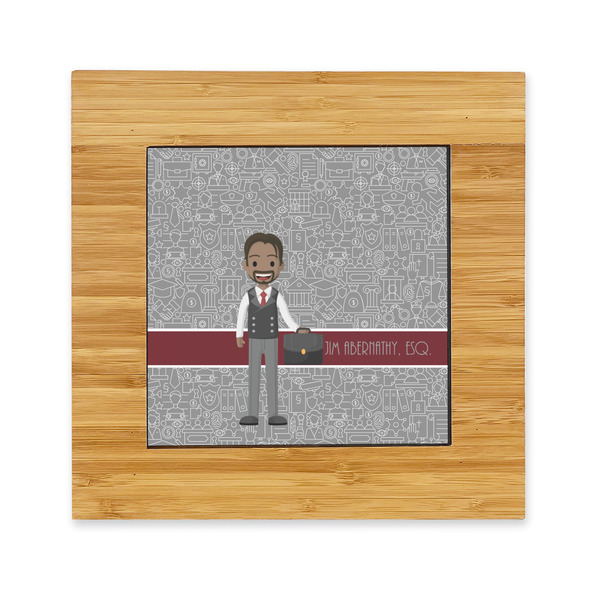 Custom Lawyer / Attorney Avatar Bamboo Trivet with Ceramic Tile Insert (Personalized)