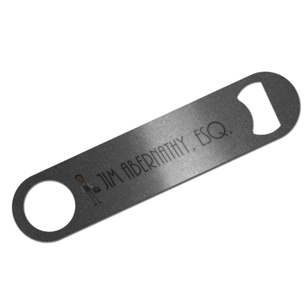 Custom Lawyer / Attorney Avatar Bar Bottle Opener - Silver w/ Name or Text