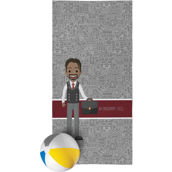 Custom Lawyer / Attorney Avatar Beach Towel (Personalized)