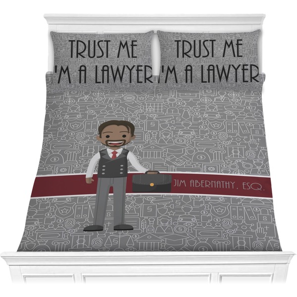 Custom Lawyer / Attorney Avatar Comforter Set - Full / Queen (Personalized)