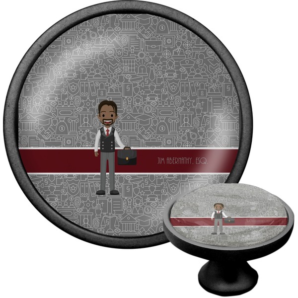 Custom Lawyer / Attorney Avatar Cabinet Knob (Black) (Personalized)
