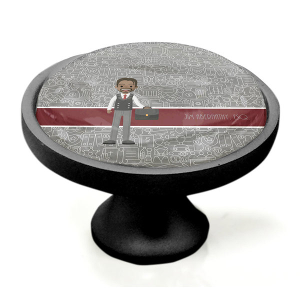 Lawyer / Attorney Avatar Black Custom Cabinet Knob (Side)