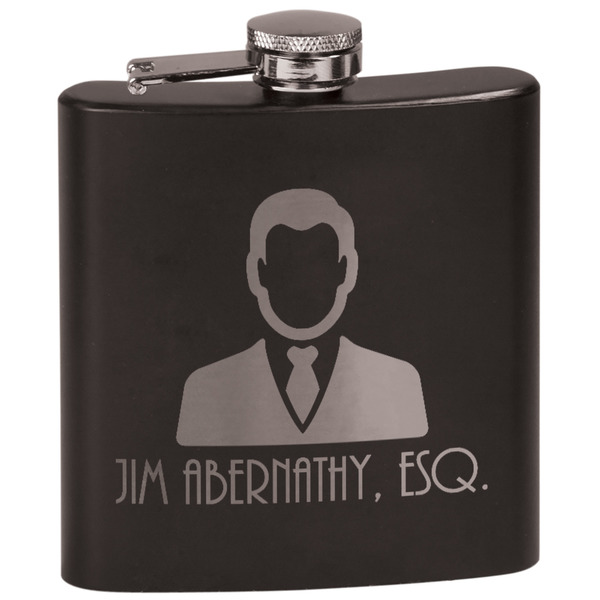 Custom Lawyer / Attorney Avatar Black Flask Set (Personalized)