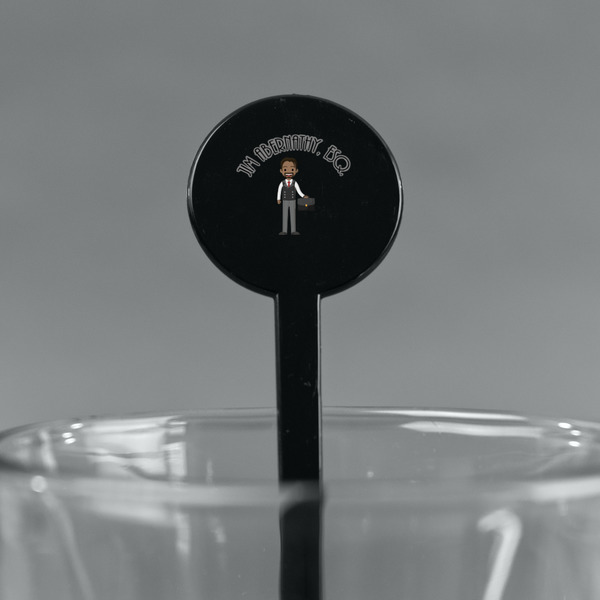 Lawyer / Attorney Avatar Black Plastic 7" Stir Stick - Round - Main