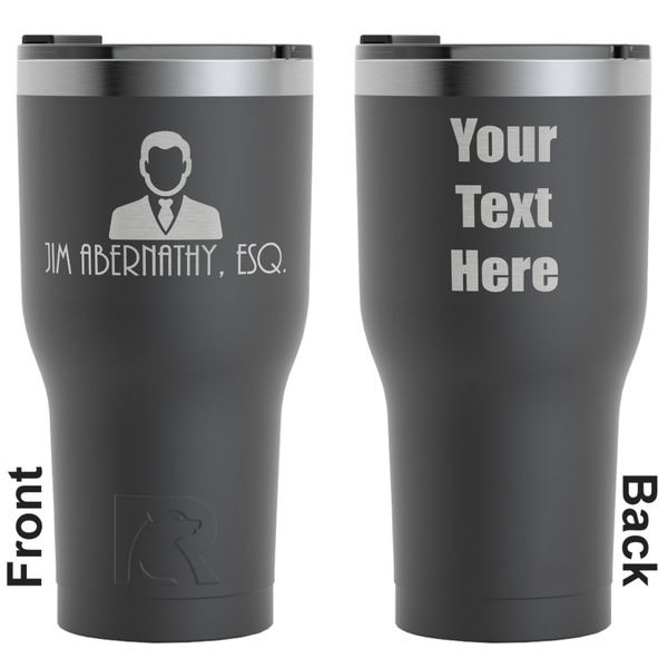 Custom Lawyer / Attorney Avatar RTIC Tumbler - Black - Engraved Front & Back (Personalized)