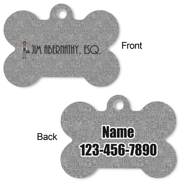 Lawyer / Attorney Avatar Bone Shaped Dog ID Tag - Large - Approval