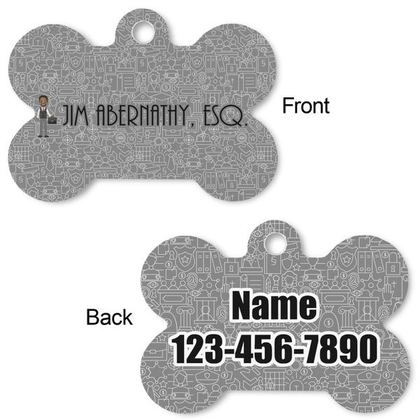 Lawyer / Attorney Avatar Bone Shaped Dog Tag - Front & Back