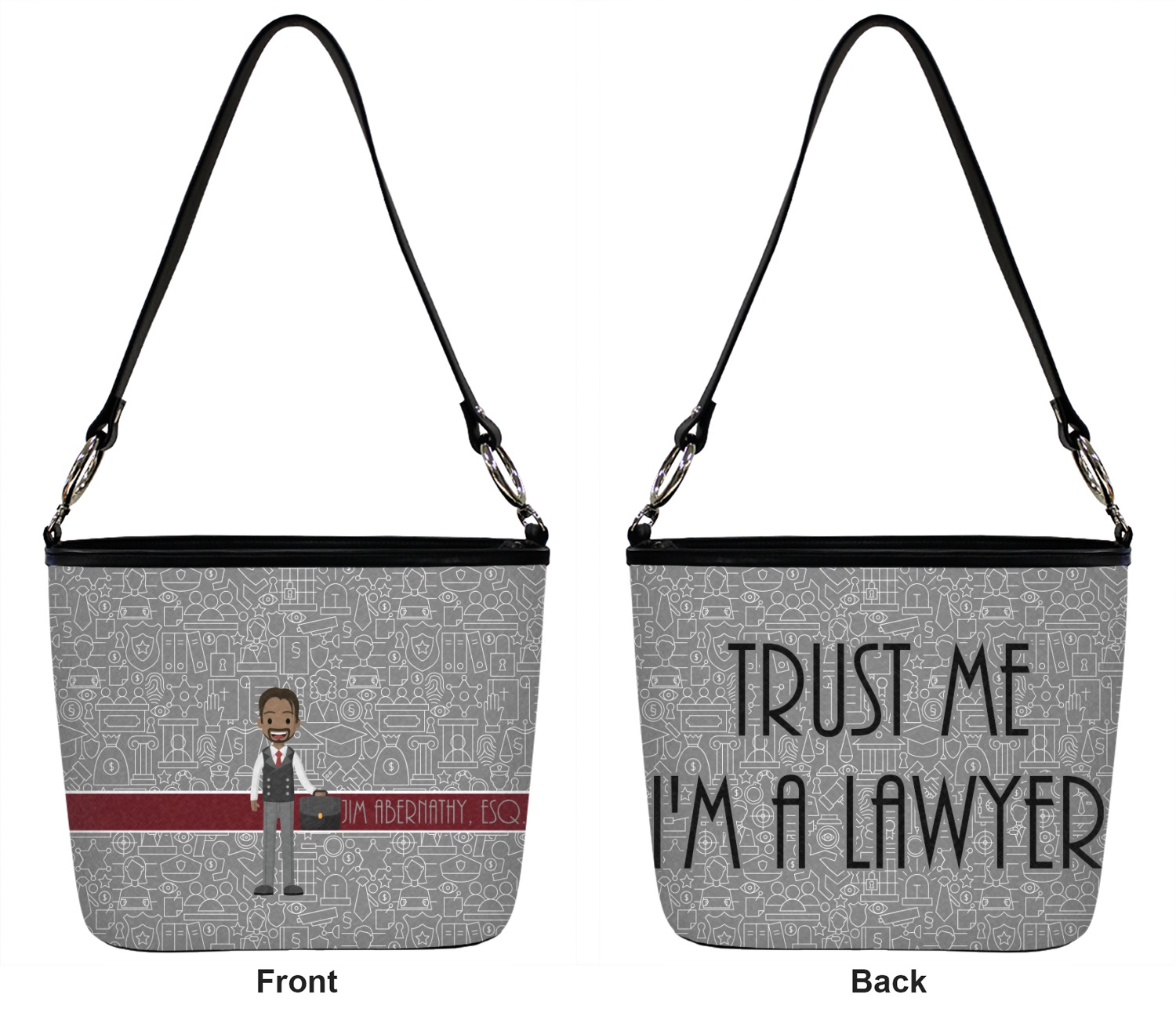 Lawyer / Attorney Avatar Bucket Bag w/ Genuine Leather Trim Large w