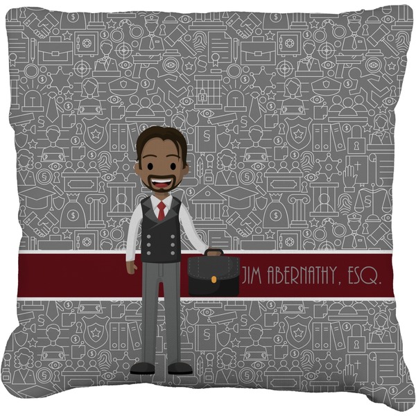Custom Lawyer / Attorney Avatar Faux-Linen Throw Pillow 18" (Personalized)