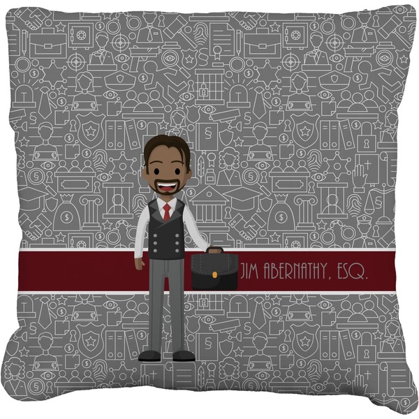 Custom Lawyer / Attorney Avatar Faux-Linen Throw Pillow 20" (Personalized)