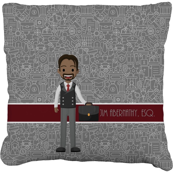 Custom Lawyer / Attorney Avatar Faux-Linen Throw Pillow 26" (Personalized)