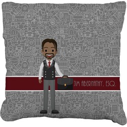 Lawyer / Attorney Avatar Faux-Linen Throw Pillow (Personalized)