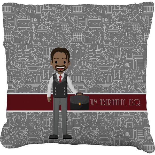 Custom Lawyer / Attorney Avatar Faux-Linen Throw Pillow (Personalized)