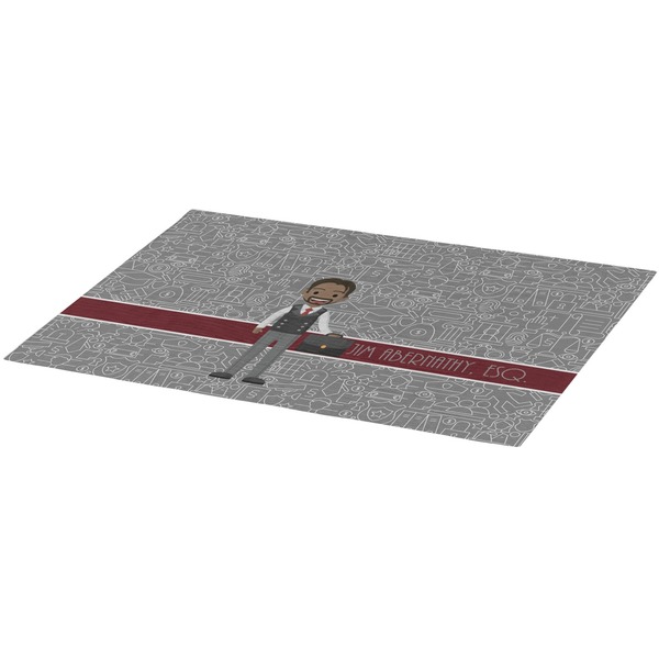 Lawyer / Attorney Avatar Burlap Placemat (Angle View)