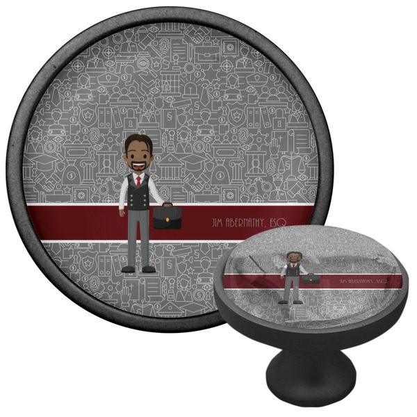 Lawyer / Attorney Avatar Cabinet Knob - Black - Multi Angle