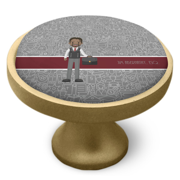 Lawyer / Attorney Avatar Cabinet Knob - Gold - Side