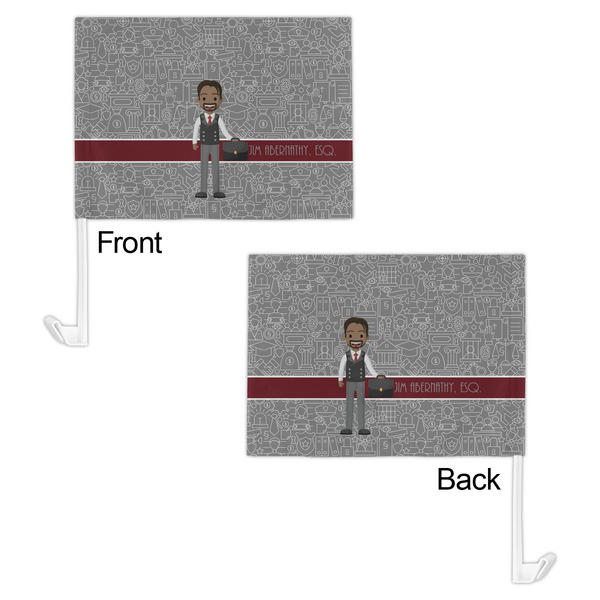 Lawyer / Attorney Avatar Car Flag - 11" x 8" - Front & Back View