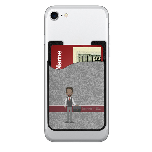 Custom Lawyer / Attorney Avatar 2-in-1 Cell Phone Credit Card Holder & Screen Cleaner (Personalized)