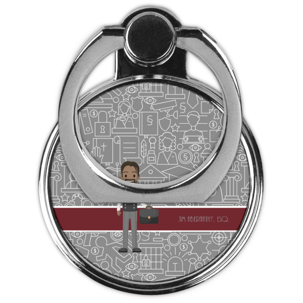 Lawyer / Attorney Avatar Cell Phone Ring Stand & Holder - Front (Collapsed)