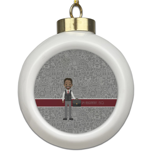Custom Lawyer / Attorney Avatar Ceramic Ball Ornament (Personalized)