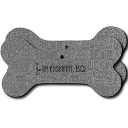 Lawyer / Attorney Avatar Ceramic Dog Ornament - Front & Back w/ Name or Text