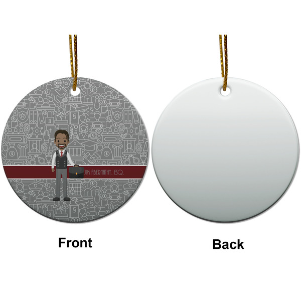 Lawyer / Attorney Avatar Ceramic Flat Ornament - Circle Front & Back (APPROVAL)