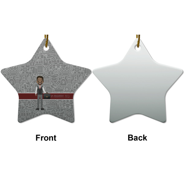 Lawyer / Attorney Avatar Ceramic Flat Ornament - Star Front & Back (APPROVAL)