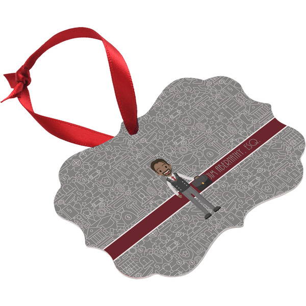 Lawyer / Attorney Avatar Christmas Ornament (Angle View)