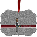 Lawyer / Attorney Avatar Metal Frame Ornament - Double Sided w/ Name or Text
