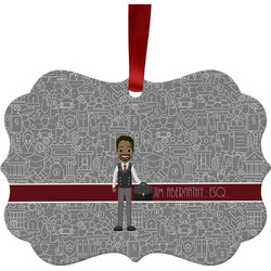 Lawyer / Attorney Avatar Metal Frame Ornament - Double Sided w/ Name or Text