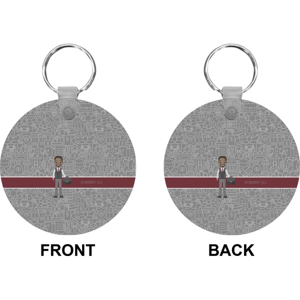 Lawyer / Attorney Avatar Circle Keychain (Front + Back)