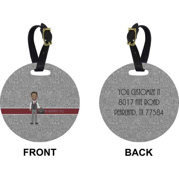 Lawyer / Attorney Avatar Circle Luggage Tag (Front + Back)