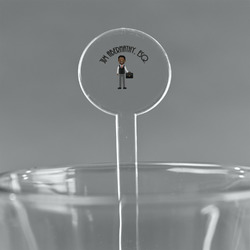 Lawyer / Attorney Avatar 5.5" Round Plastic Stir Sticks - Clear (Personalized)