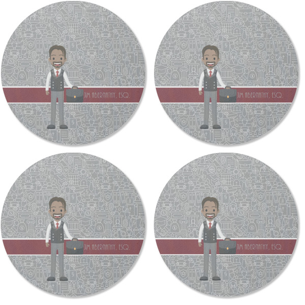 Lawyer / Attorney Avatar Coaster Round Rubber Back - Apvl