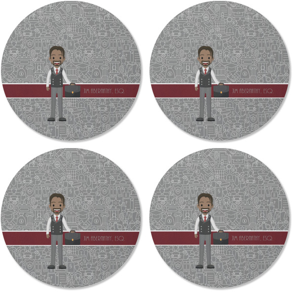 Lawyer / Attorney Avatar Coaster Round Rubber Back - Apvl