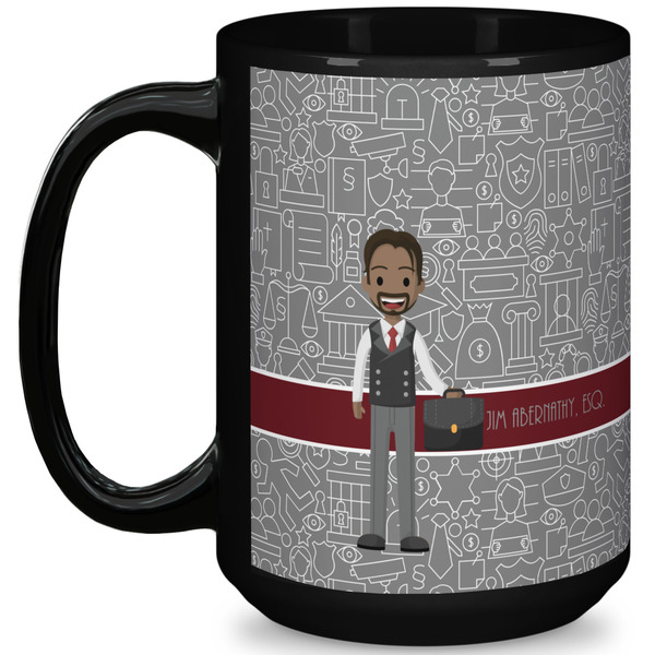 Custom Lawyer / Attorney Avatar 15 Oz Coffee Mug - Black (Personalized)