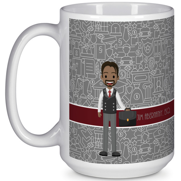 Custom Lawyer / Attorney Avatar 15 Oz Coffee Mug - White (Personalized)
