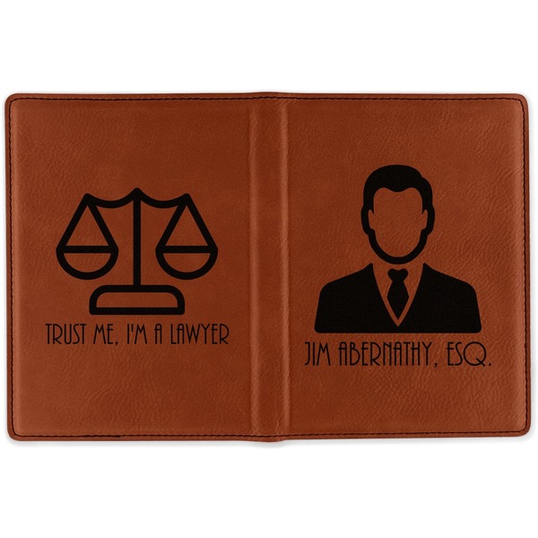 Lawyer / Attorney Avatar Cognac Leather Passport Holder Outside Double Sided - Apvl